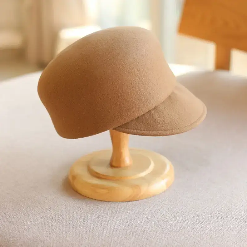 Men Woolen Winter Equestrian Cap Tan - Image 6