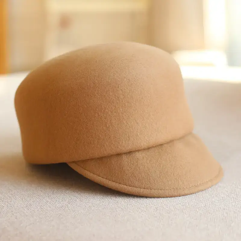Men Woolen Winter Equestrian Cap Tan - Image 2