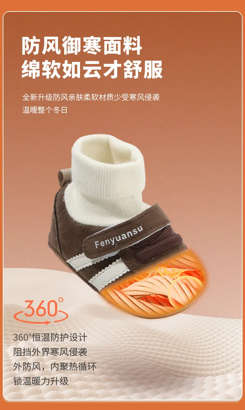 Winter Baby Cotton Shoes, Newborn Baby Shoes and Socks, Infant Autumn and Winter Newborn Shoes, Warm Fleece-Lined Soft-Soled Shoes — feature 16
