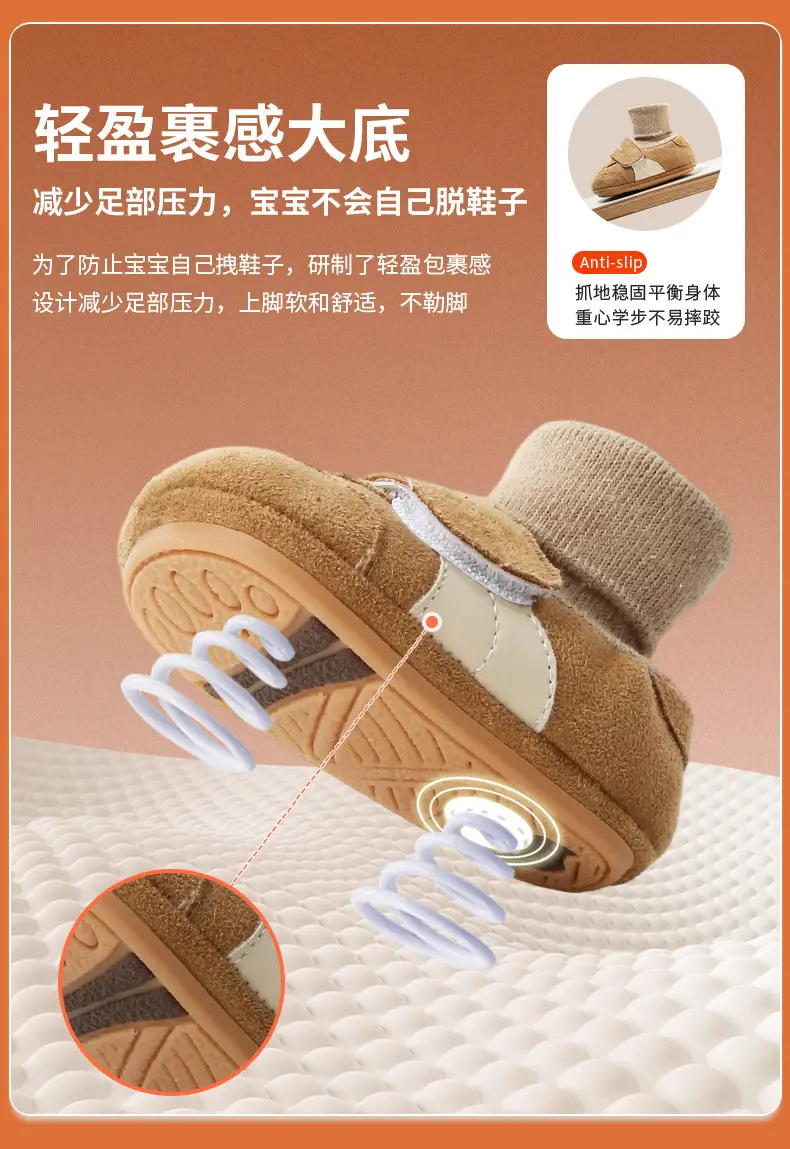 Newborn Fleece Lined Shoes White 0-18 Months — feature 18