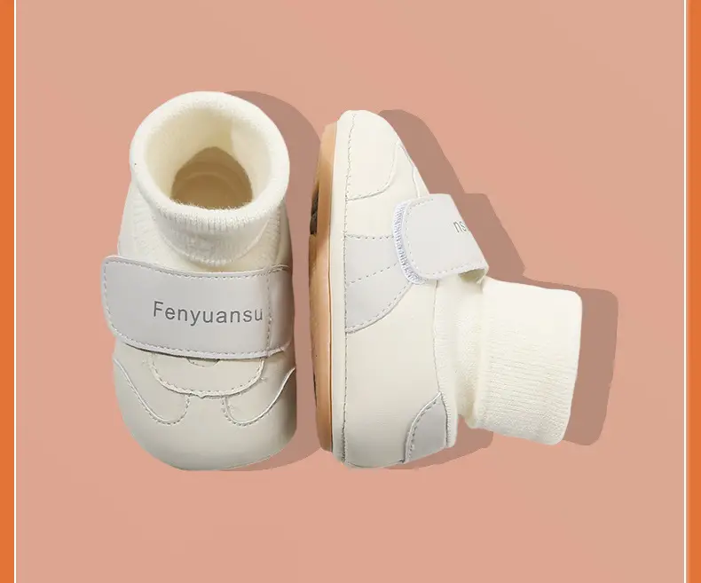 Newborn Fleece Lined Shoes White 0-18 Months — feature 34