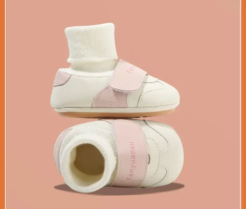 Newborn Fleece Lined Shoes White 0-18 Months — feature 35