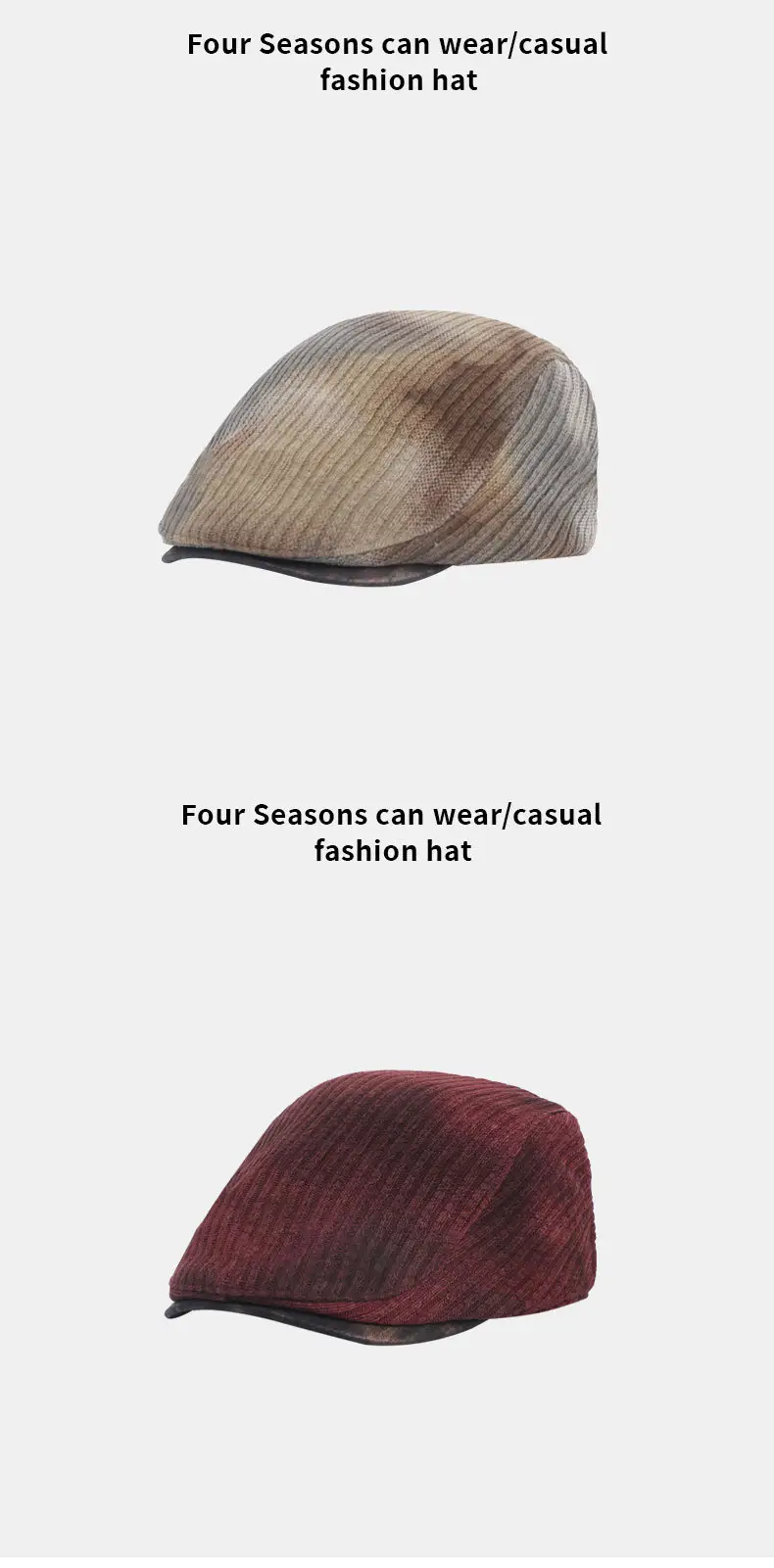 New Tie-Dye Beret for Women Autumn Winter Warm Forward Cap Artistic Painter Cap Newsboy Cap British Style — feature 10
