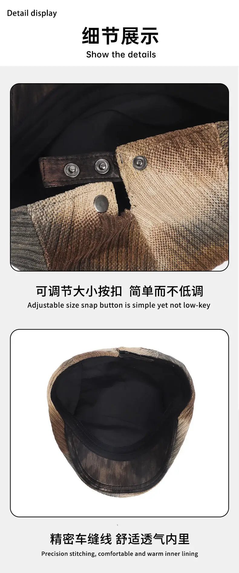 New Tie-Dye Beret for Women Autumn Winter Warm Forward Cap Artistic Painter Cap Newsboy Cap British Style — feature 11