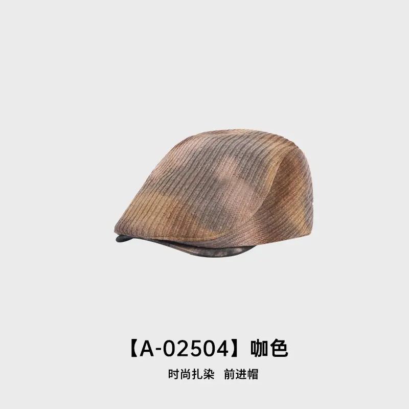 New Tie-Dye Beret for Women Autumn Winter Warm Forward Cap Artistic Painter Cap Newsboy Cap British Style - Image 2