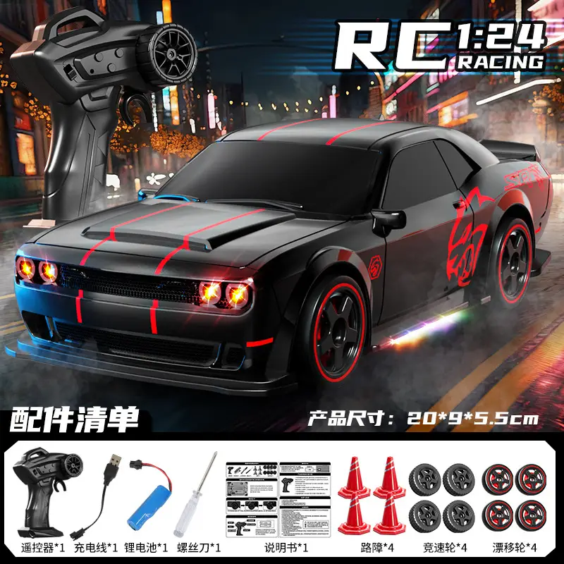 English Version Rc Remote Control Driveway Hellcat Four-Wheel Drive Drift High-Speed Light Boys and Kidsren Toys Wholesale Cross-Border