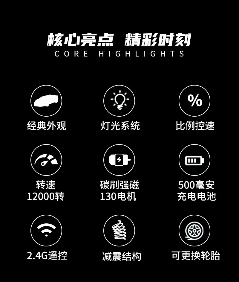 English Version Rc Remote Control Driveway Hellcat Four-Wheel Drive Drift High-Speed Light Boys and Kidsren Toys Wholesale Cross-Border — feature 2