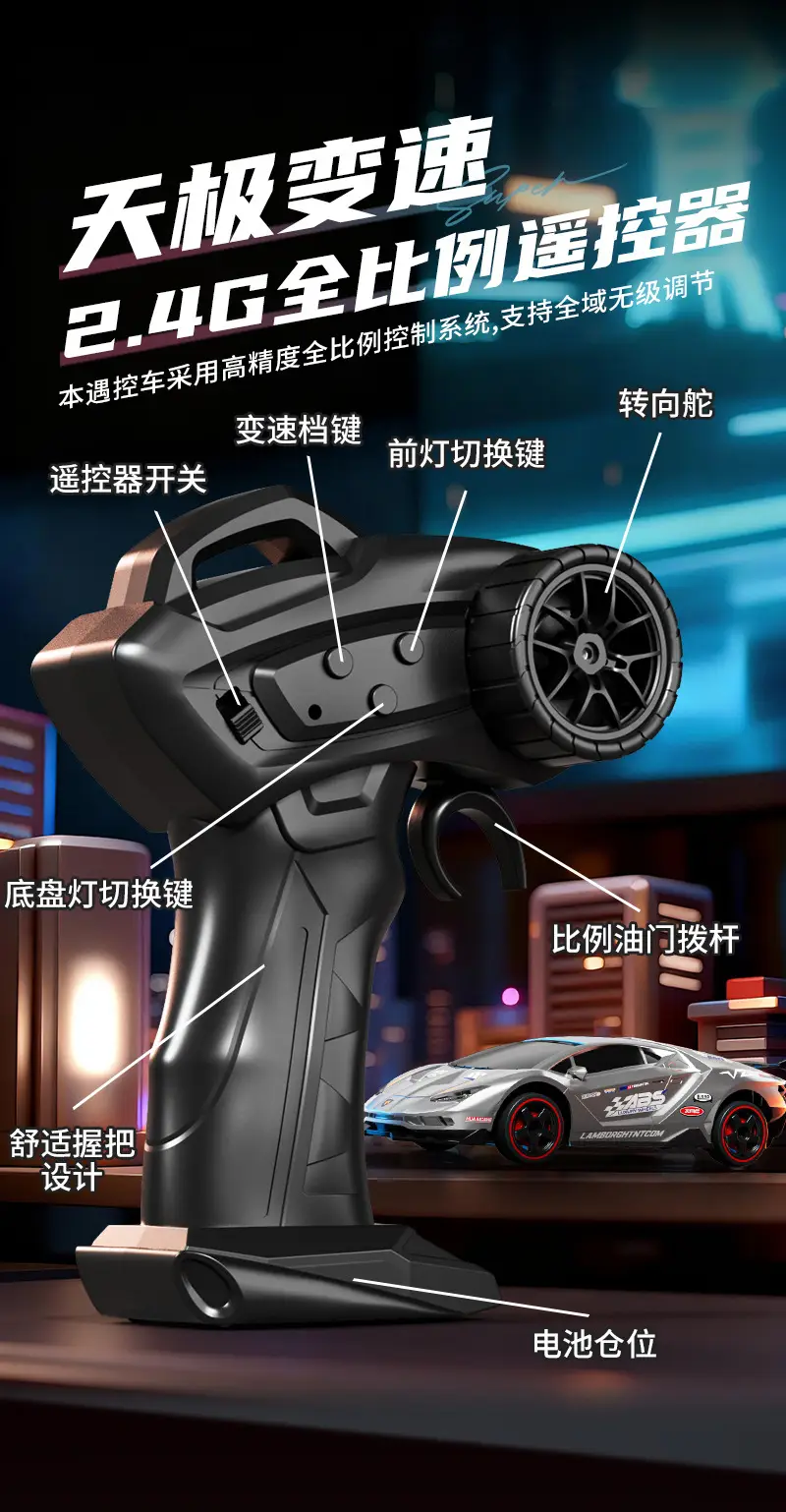 English Version Rc Remote Control Driveway Hellcat Four-Wheel Drive Drift High-Speed Light Boys and Kidsren Toys Wholesale Cross-Border — feature 5