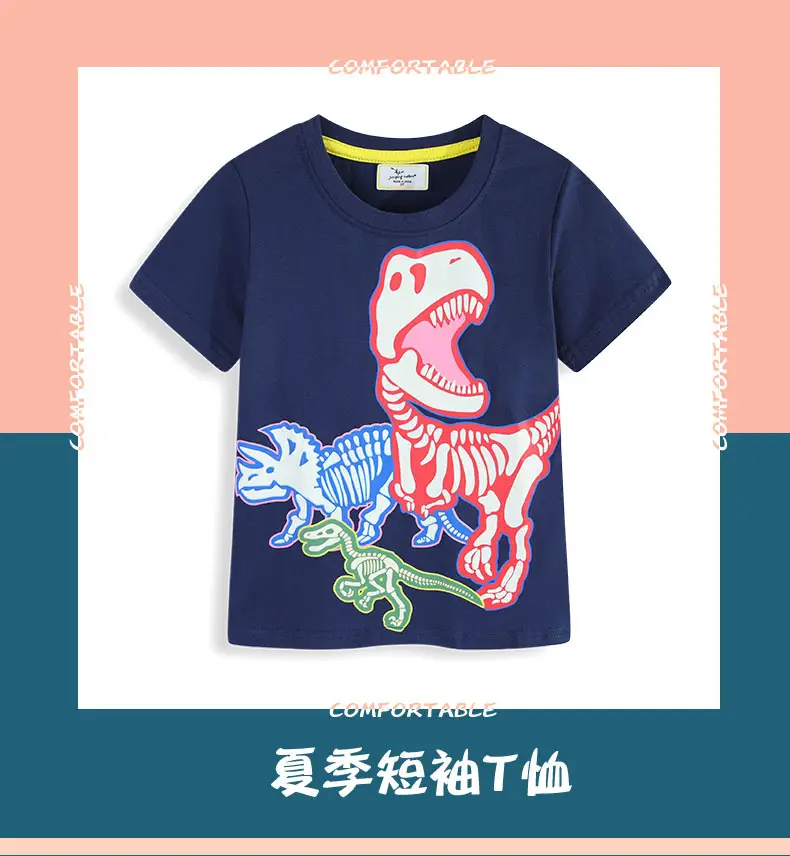 Kids Dinosaur Graphic T-Shirt Navy Blue 2026 — feature 2
