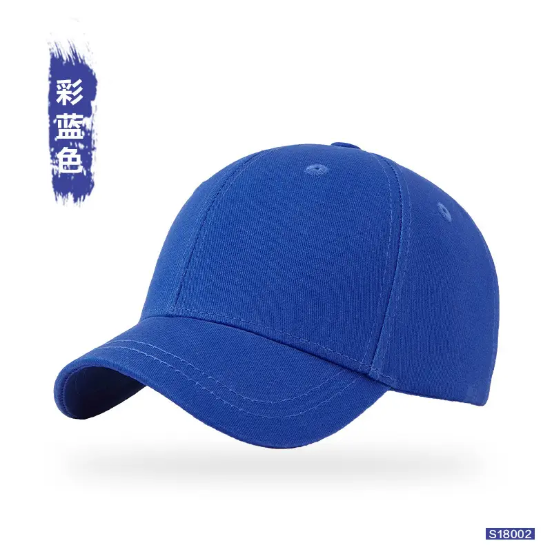 Men Pure Cotton Duckbill Cap Blue White Black