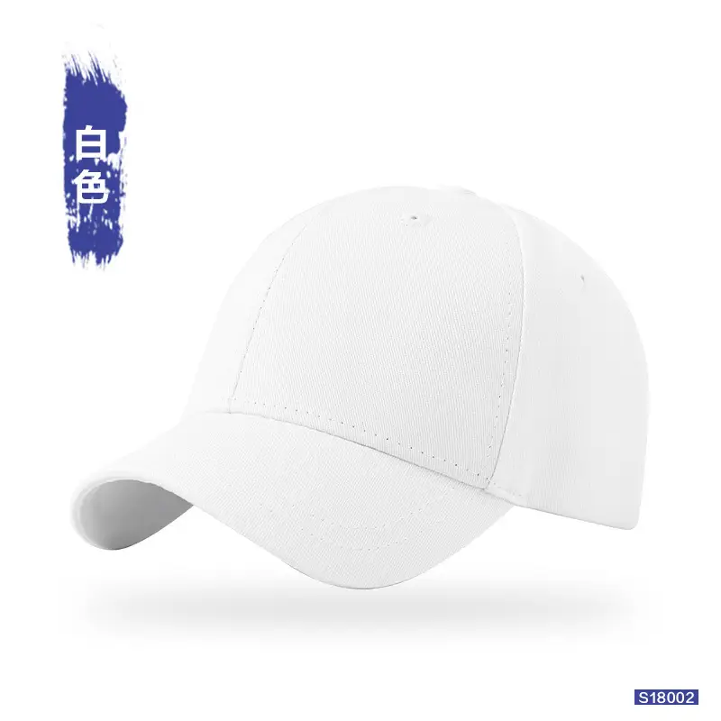 Men Pure Cotton Duckbill Cap Blue White Black