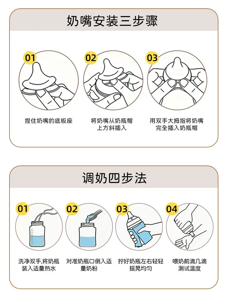 Newborn Baby Glass Bottle with Nipple, Wide-Caliber, Anti-Flatulence, Anti-Choking, Special Bottle for Newborns, 160ml — feature 10