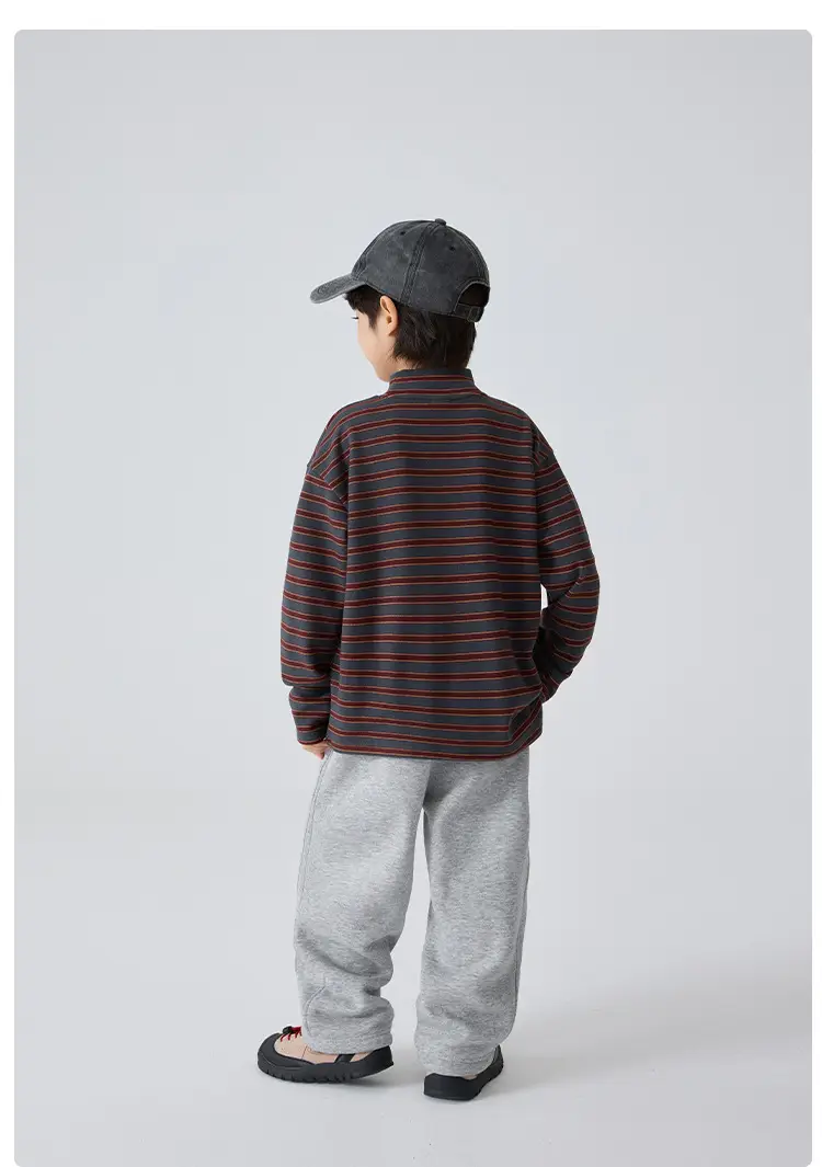 Haima Boys Striped Winter Base T-Shirt Half Turtleneck — feature 10