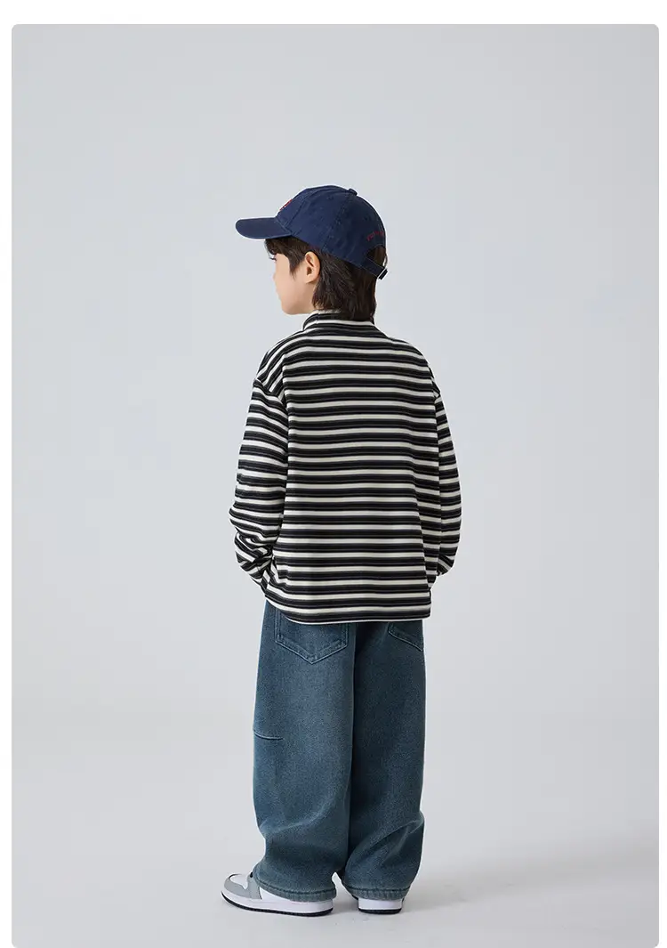 Haima Boys Striped Winter Base T-Shirt Half Turtleneck — feature 13