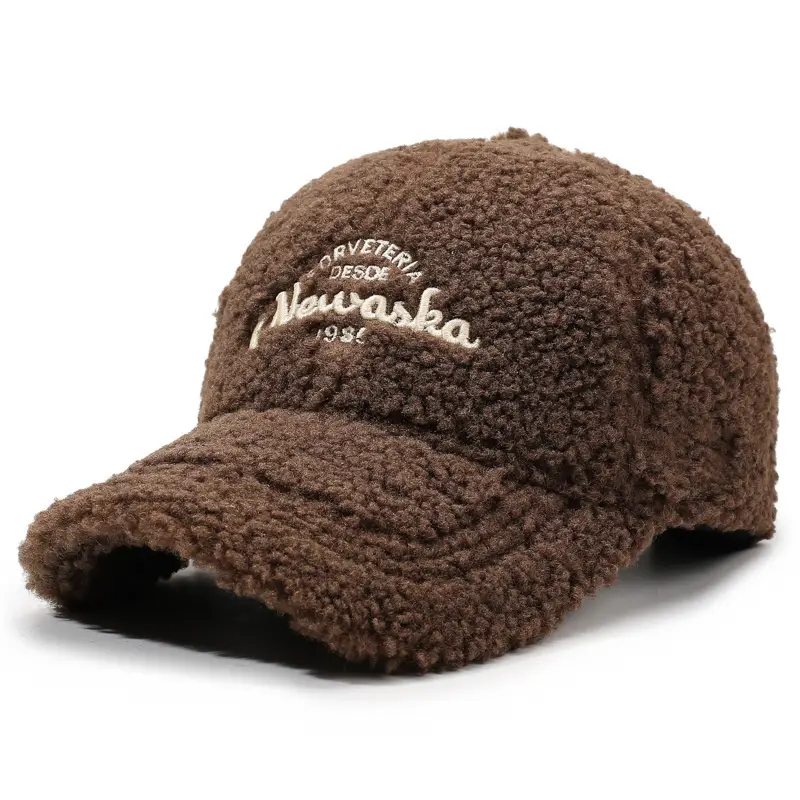 Women's Faux Wool Winter Cap Beige 1980s Style — feature 7