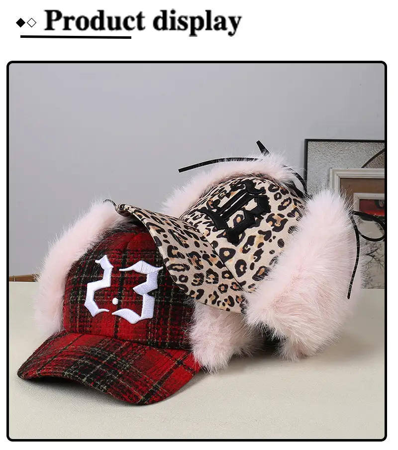 Pink Faux Fur Thermal Ear Hat for Outdoor Cycling — feature 21