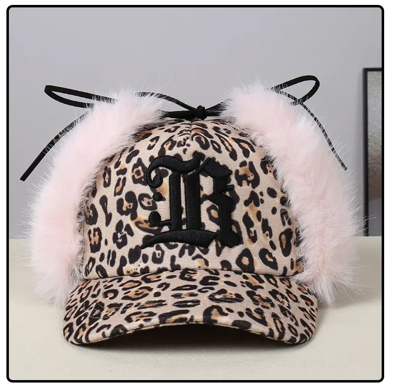 Pink Faux Fur Thermal Ear Hat for Outdoor Cycling — feature 23