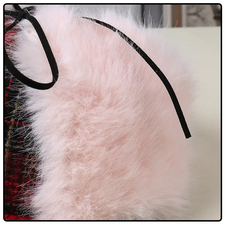 Pink Faux Fur Thermal Ear Hat for Outdoor Cycling — feature 25
