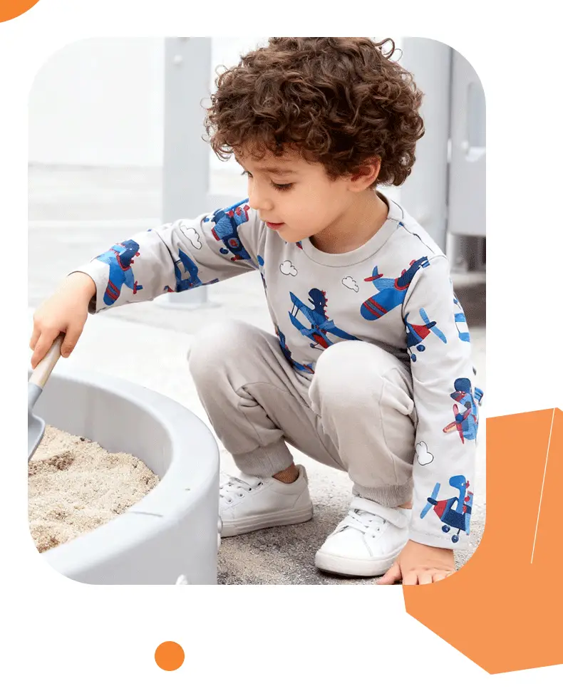 Kids Flying Plane T-Shirt Grey Medium Small — feature 6