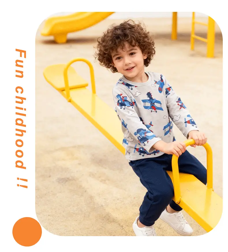 Kids Flying Plane T-Shirt Grey Medium Small — feature 7