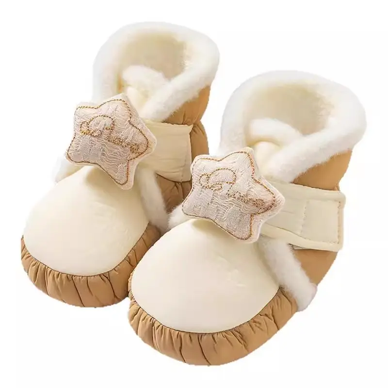 Jingqi Baby Winter Velvet Warm Shoes Female Toddler Non-Slip