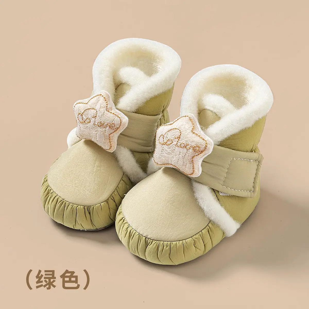 Jingqi Baby Winter Velvet Warm Shoes Female Toddler Non-Slip