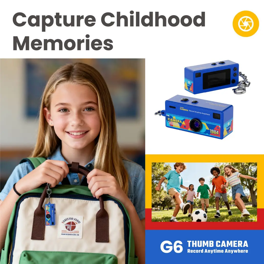 Cross-Border G6 Thumb Mini Camera Student Party Outdoor Sports Camera Photo and Video Recording Children's Pocket Camera
