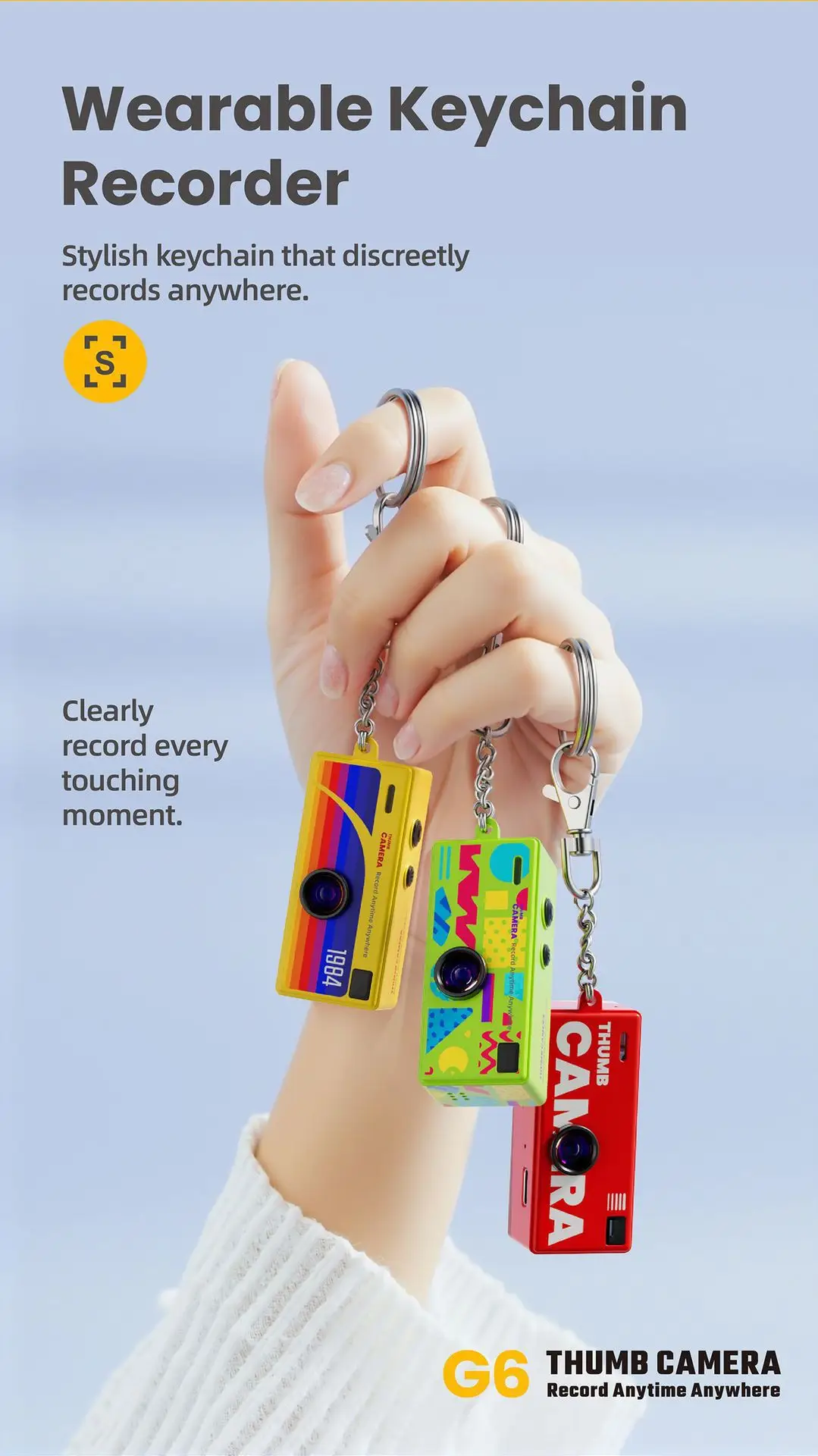 Cross-Border G6 Thumb Mini Camera Student Party Outdoor Sports Camera Photo and Video Recording Children's Pocket Camera — feature 5