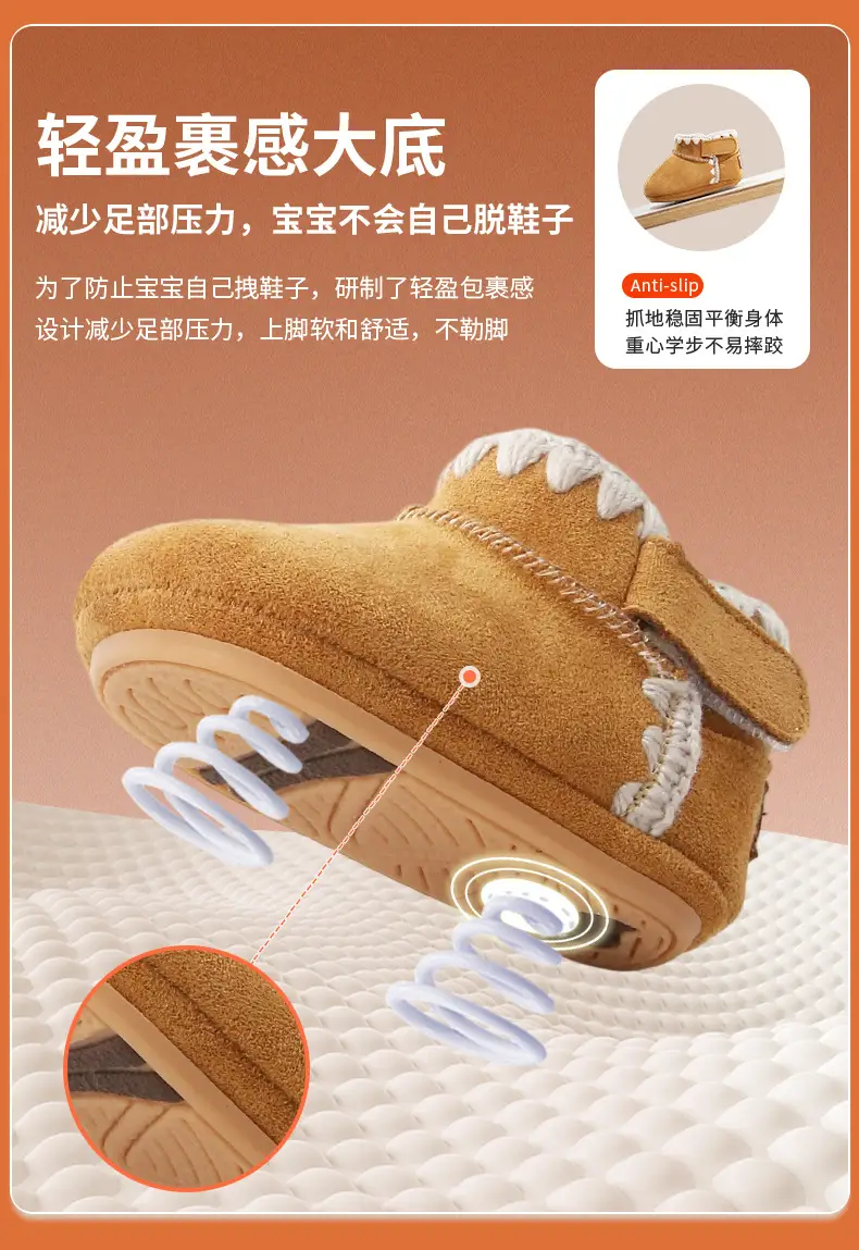 Baby Cotton Snow Boots 6-12M Soft Fleece Lined — feature 18