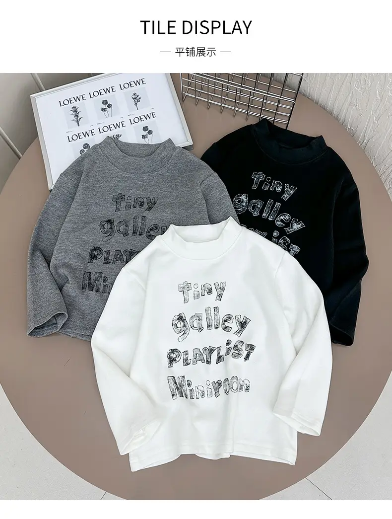 Kids Grey Printed Sweatshirt 2025 Winter Warm — feature 7