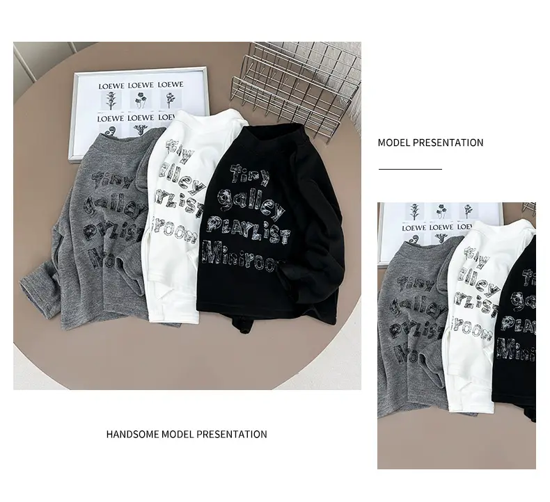 Kids Grey Printed Sweatshirt 2025 Winter Warm — feature 8