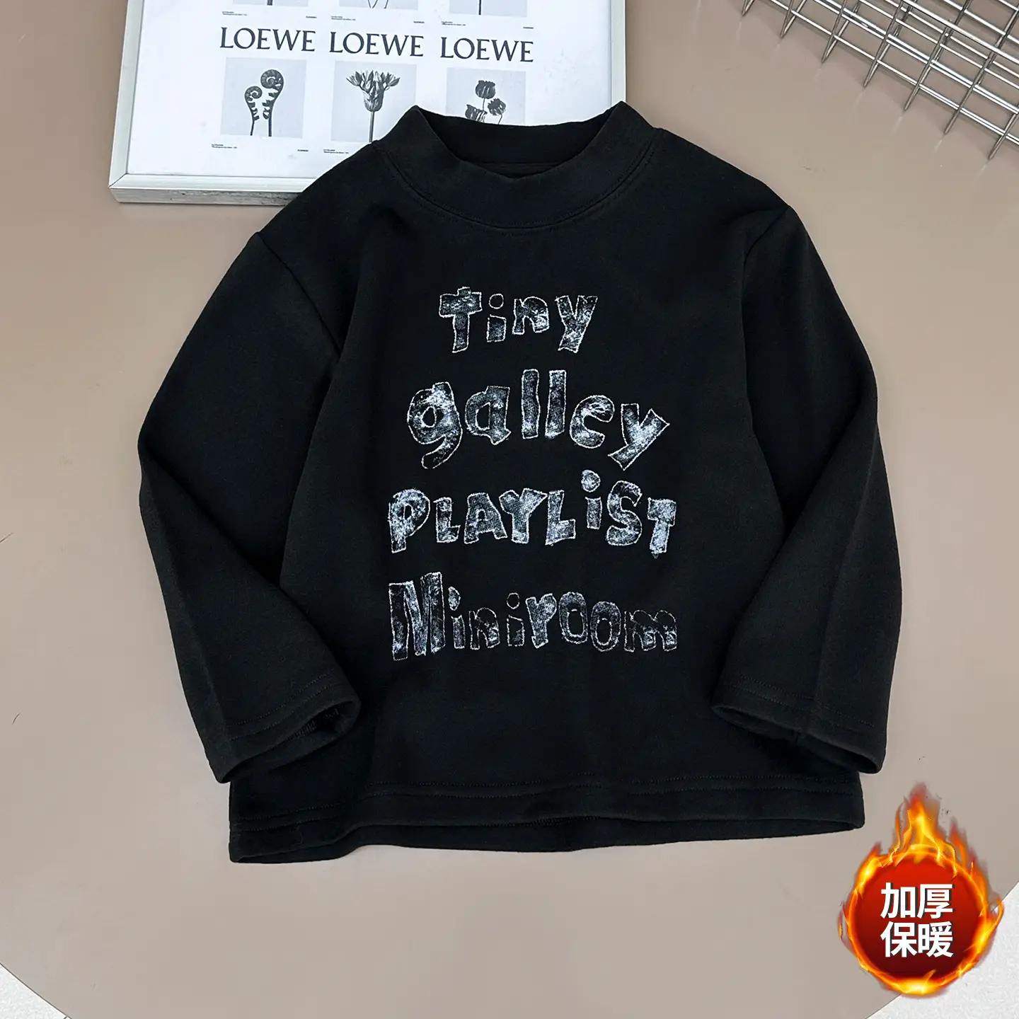 Kids Grey Printed Sweatshirt 2025 Winter Warm - Image 2