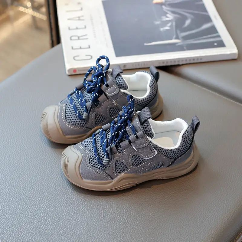 Children's Grey Anti-Kick Toddler Shoes 2025