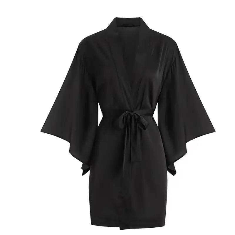 Pajamas for Women, Sexy and High-End Style, Summer Ice Silk Lace Backless Camisole with Chest Pads, Long-Sleeve Two-Piece Set, Thin Style