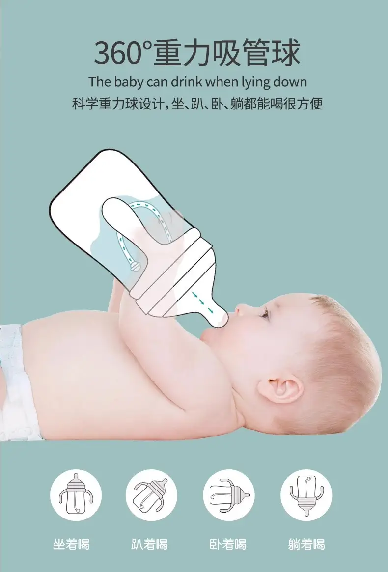 Newborn Baby Anti-Choking and Anti-Flatulence Bottle Upgraded Ppsu Material Anti-Fall Silicone Bottle for Babies 0 to 9 Months — feature 13