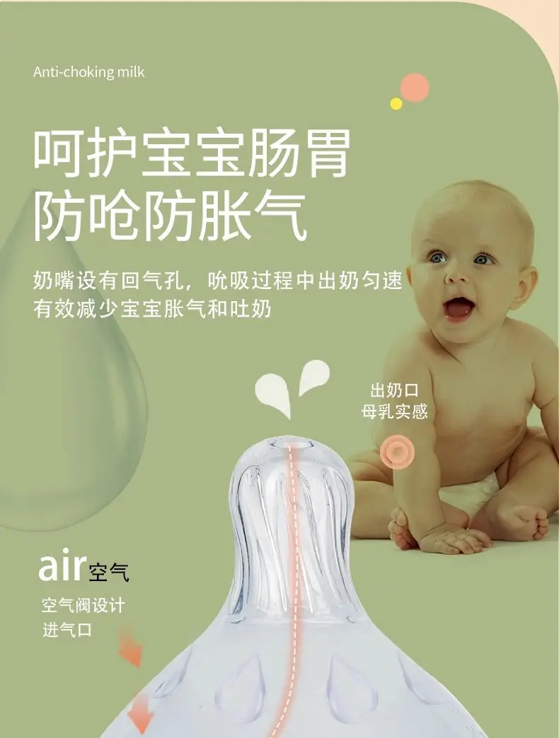 Newborn Baby Anti-Choking and Anti-Flatulence Bottle Upgraded Ppsu Material Anti-Fall Silicone Bottle for Babies 0 to 9 Months — feature 6