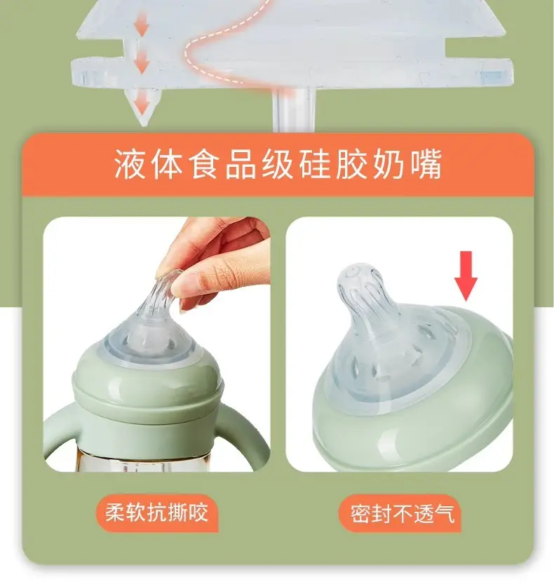 Newborn Baby Anti-Choking and Anti-Flatulence Bottle Upgraded Ppsu Material Anti-Fall Silicone Bottle for Babies 0 to 9 Months — feature 7