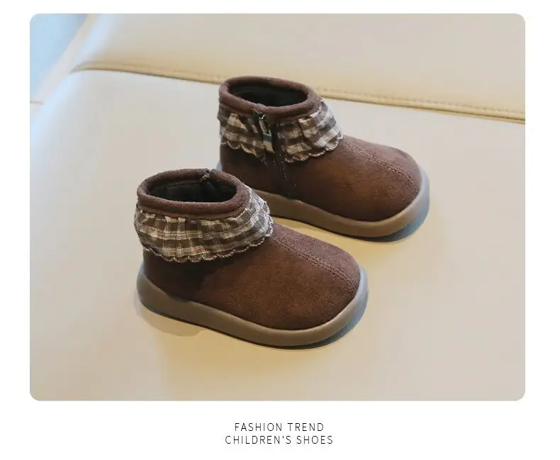 Baby Girl Fleece Lined Toddler Boots Red Striped Winter — feature 11