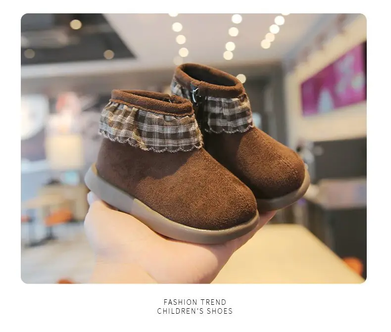 Baby Girl Fleece Lined Toddler Boots Red Striped Winter — feature 13