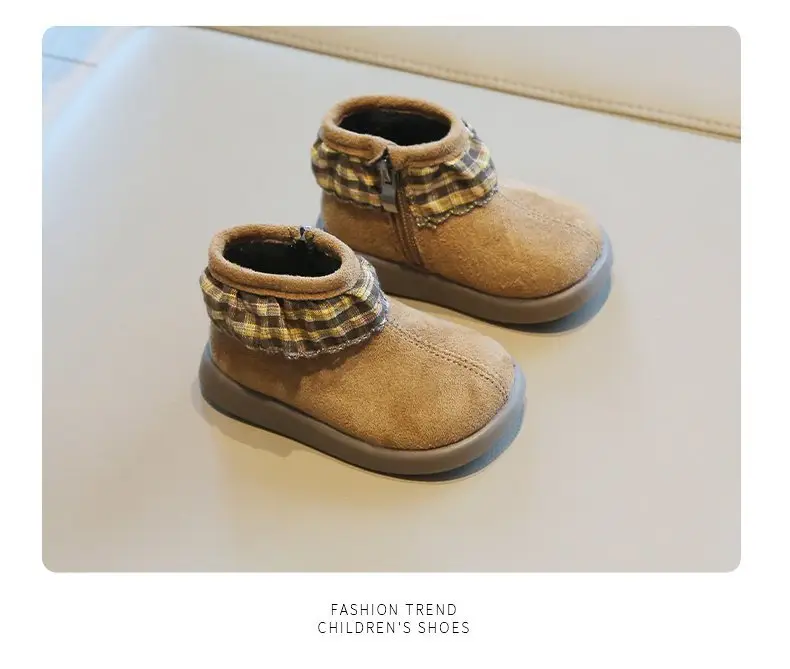 Baby Girl Fleece Lined Toddler Boots Red Striped Winter — feature 14