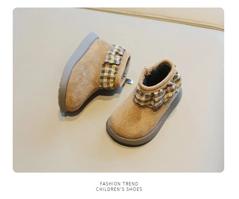 Baby Girl Fleece Lined Toddler Boots Red Striped Winter — feature 15