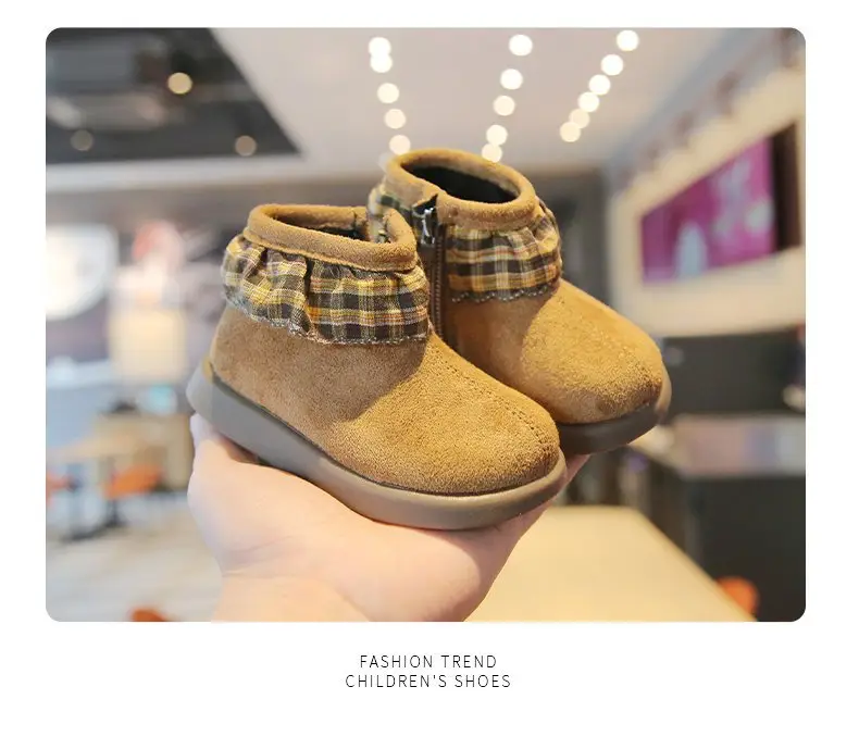 Baby Girl Fleece Lined Toddler Boots Red Striped Winter — feature 16