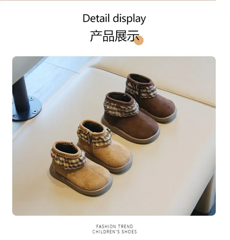 Baby Girl Fleece Lined Toddler Boots Red Striped Winter — feature 8