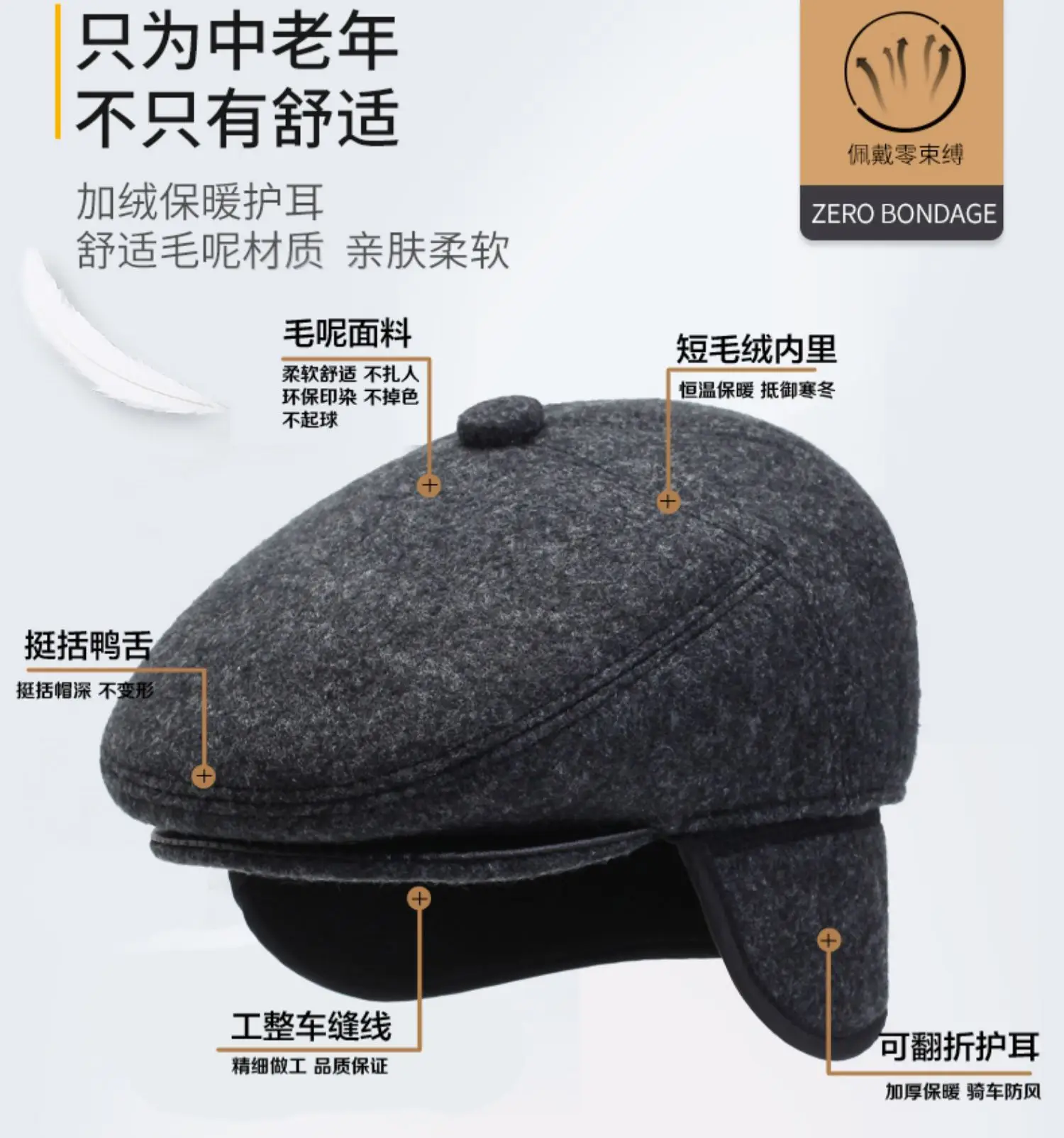 Wool Dad Hat for Men Spring Autumn Winter — feature 9