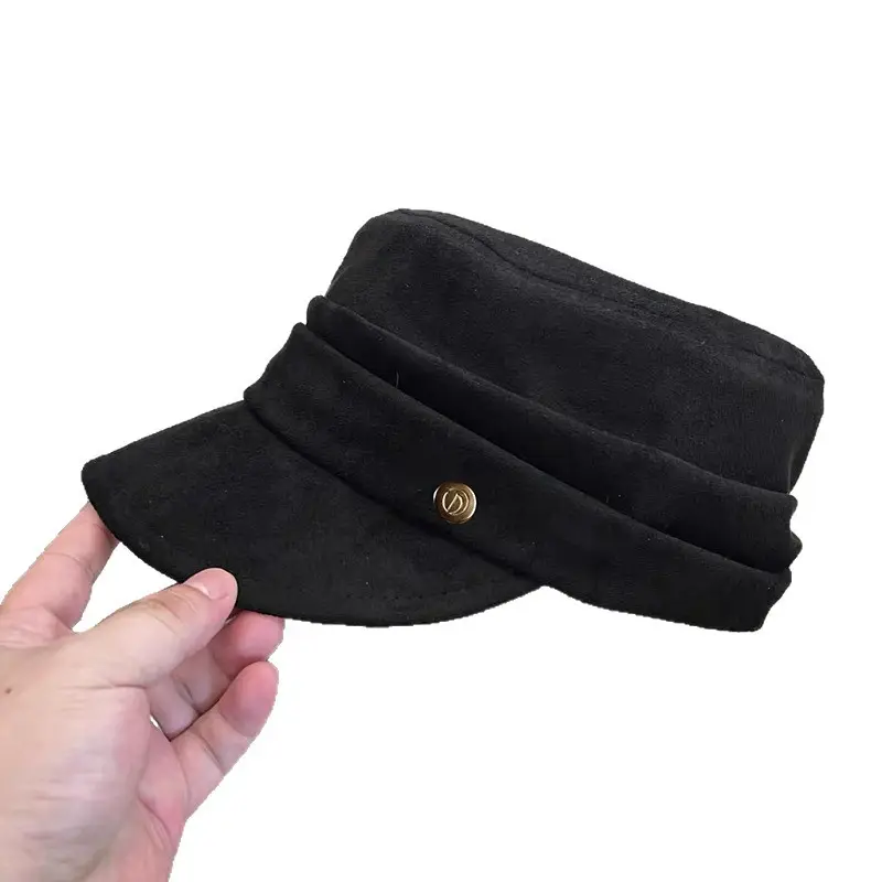 Women Black Duck-Bill Beret Hat 2025 New Autumn Winter Face Show - Image 8