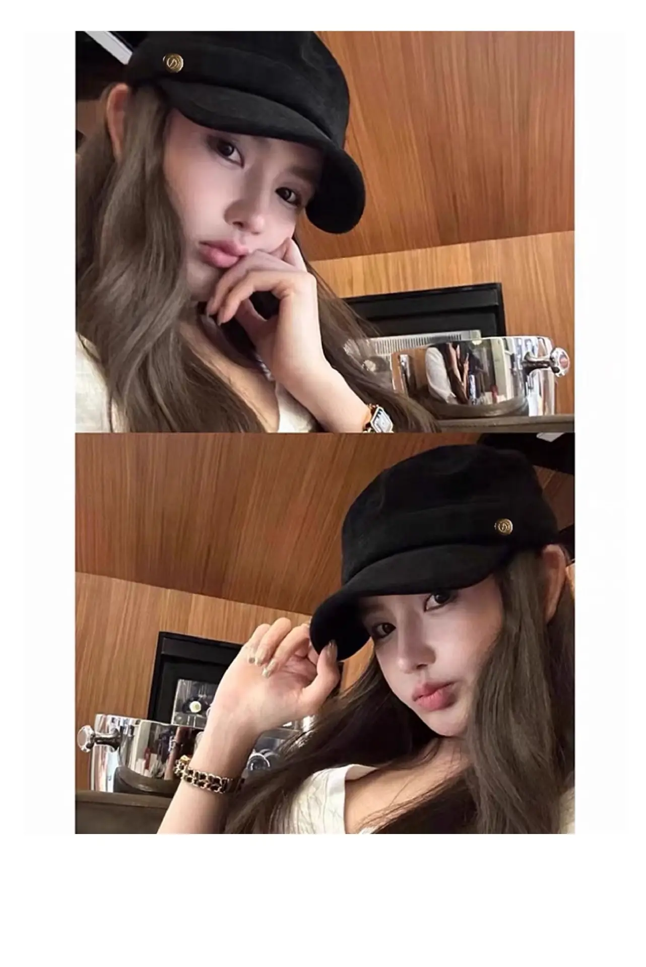 Women Black Duck-Bill Beret Hat 2025 New Autumn Winter Face Show — feature 1