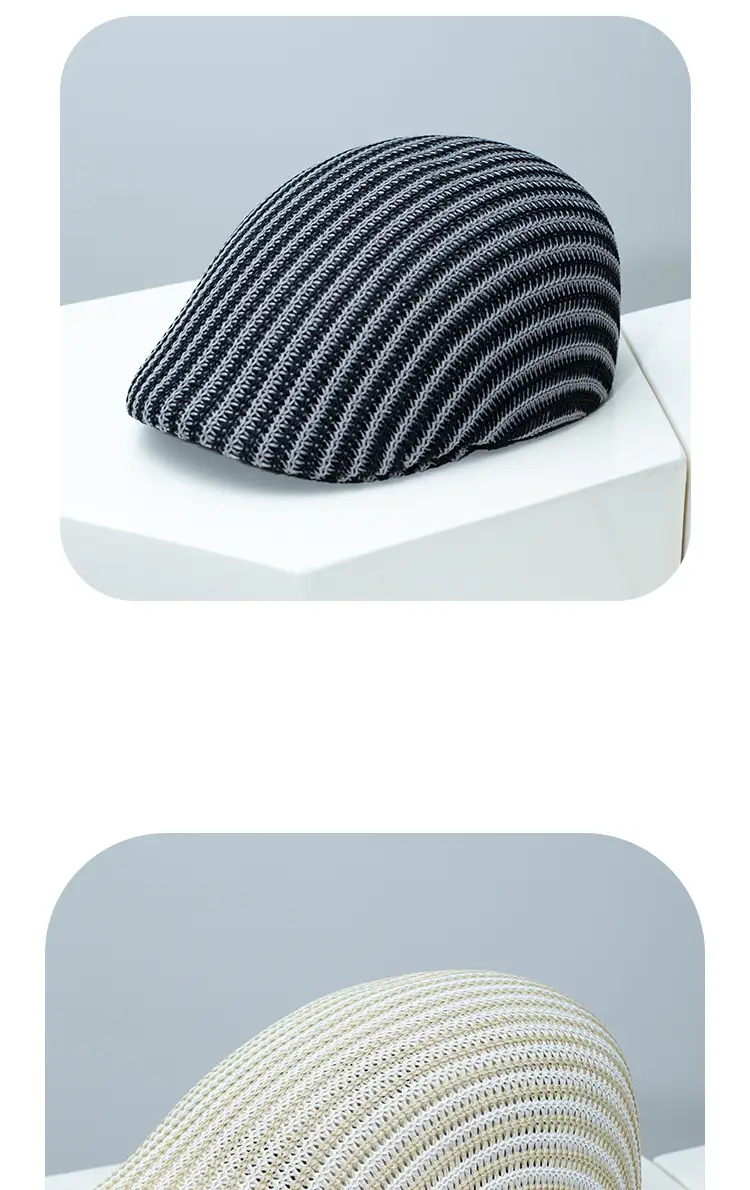Women Knitted Peaked Cap Summer Hat Beige — feature 6