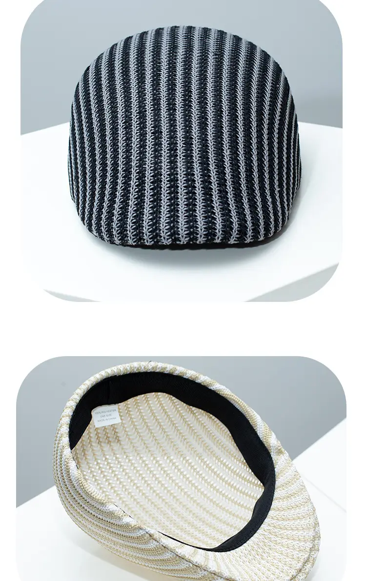 Women Knitted Peaked Cap Summer Hat Beige — feature 8