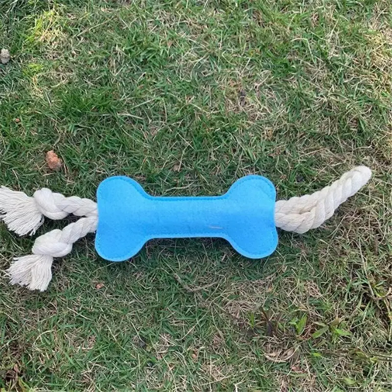 Cross-Border Pet Toys Chewing Toys Ready-Made Felt Bone-Shaped Dog Portable Teething Bone Stick