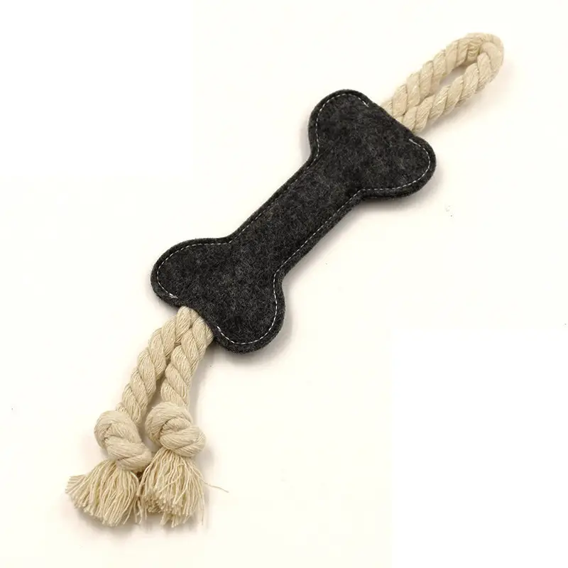 Cross-Border Pet Toys Chewing Toys Ready-Made Felt Bone-Shaped Dog Portable Teething Bone Stick